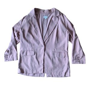 Open Edit Large Blazer Single Button Tan
